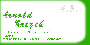 arnold matzek business card